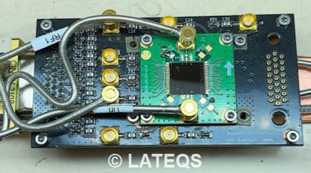 Wired sample before cryogenic cooling