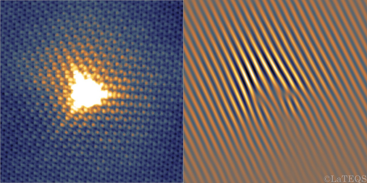 STM image of an Hydrogen atom at the surface of graphene.