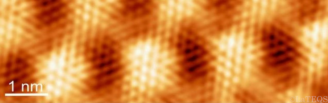 Image of the Moiré between graphene and Rhémium.